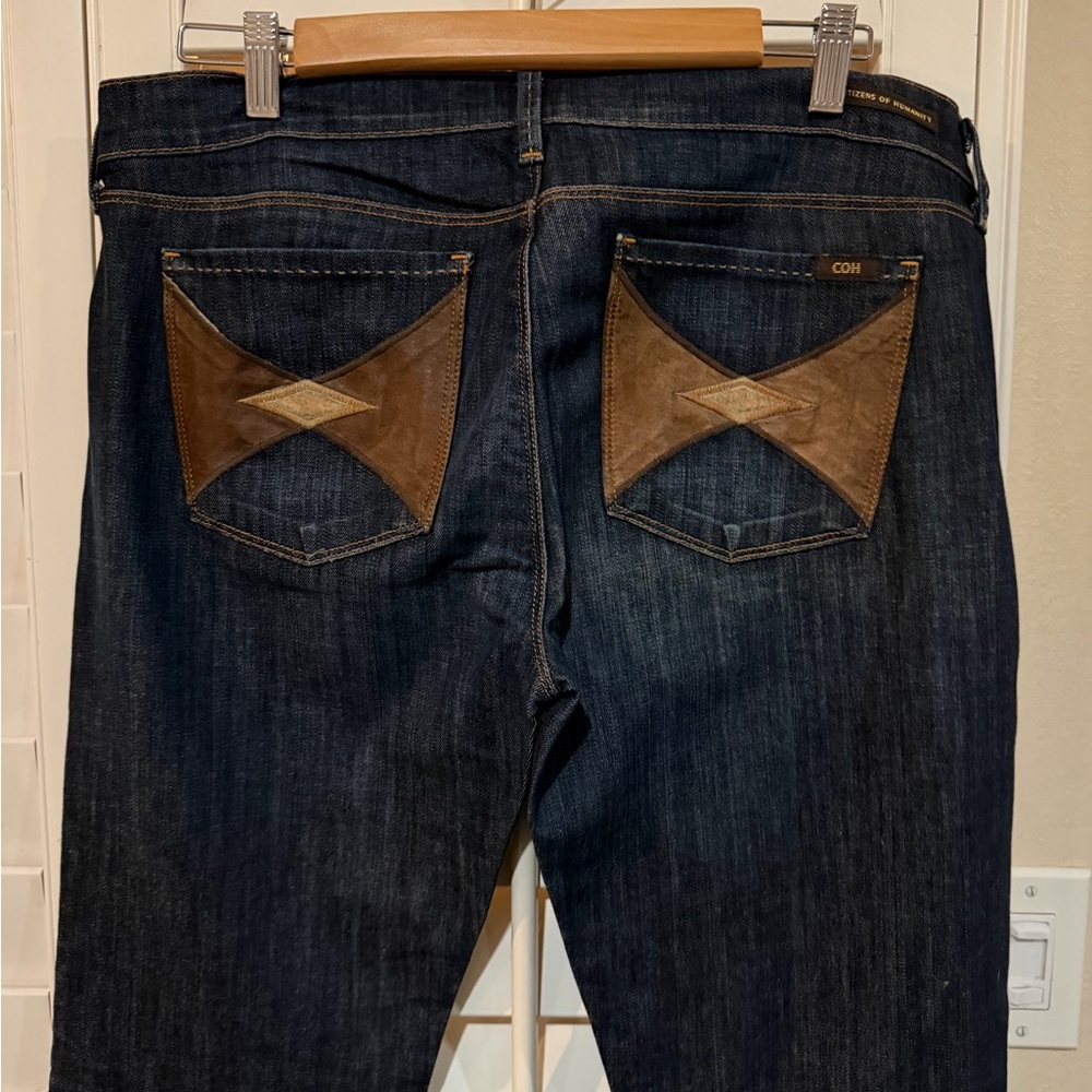 Citizens Of Humanity Dark Blue Jeans with Brown Details